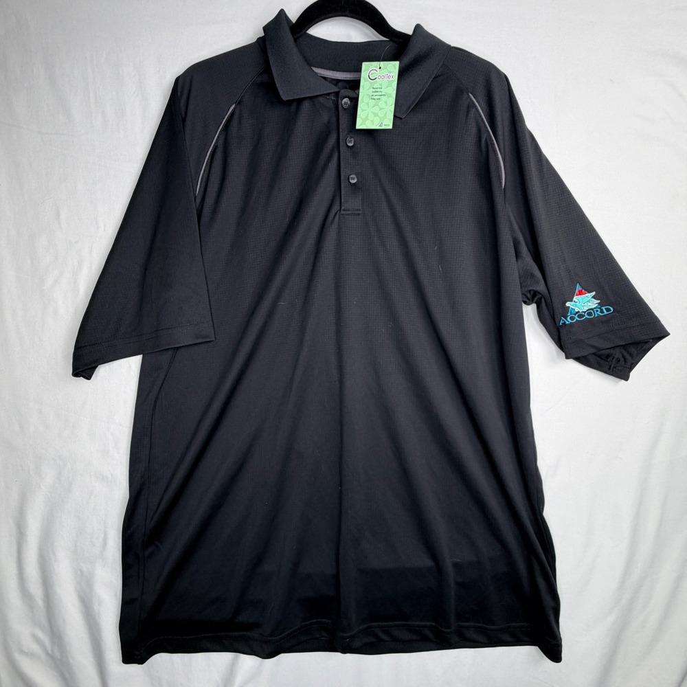 Whiteridge Golf Polo Shirt 2XL Black Xtreme Series Cooltex Accord Logo